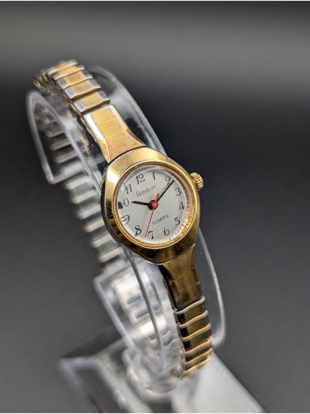Vintage Armitron Two-Tone Quartz Ladies Watch, Easy Read Arabic Dial, 90s Daily